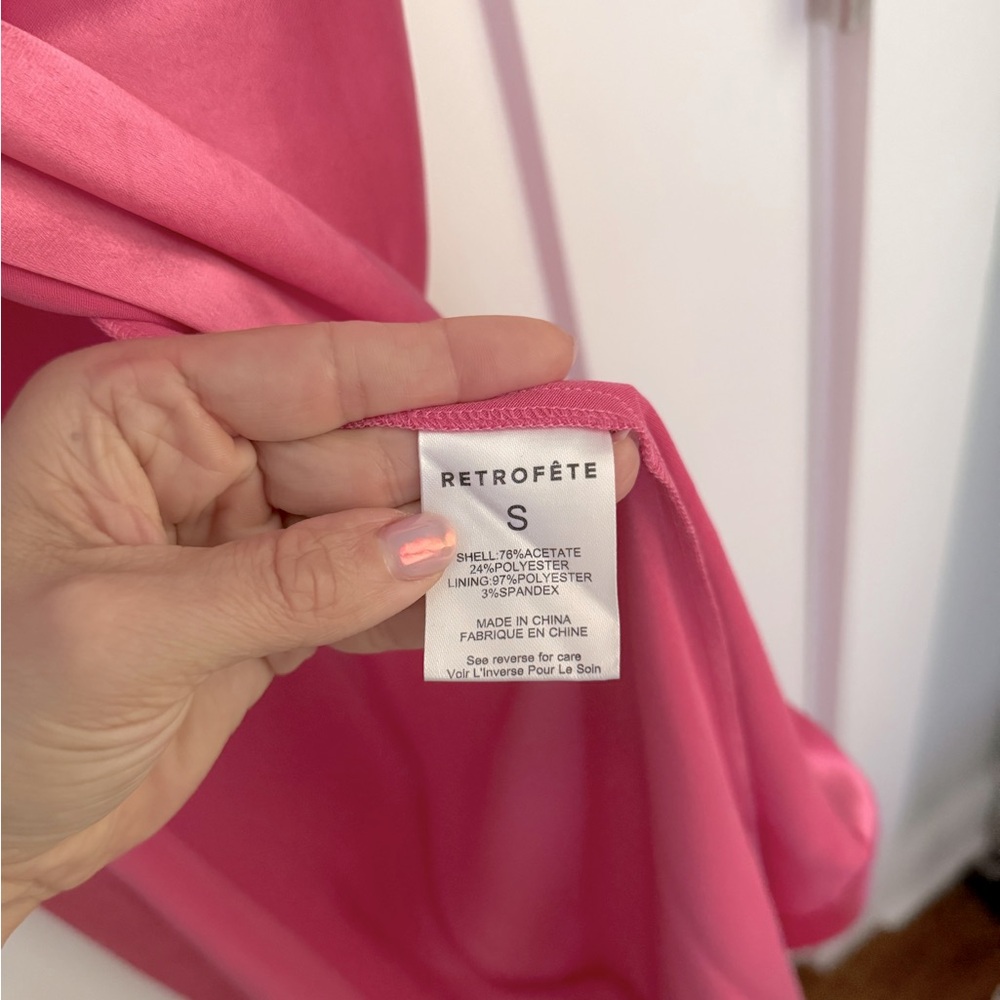 Retrofete Valeria Silk Halterneck Maxi Dress Candy Pink NEW with tags - Picture 8 of 12
